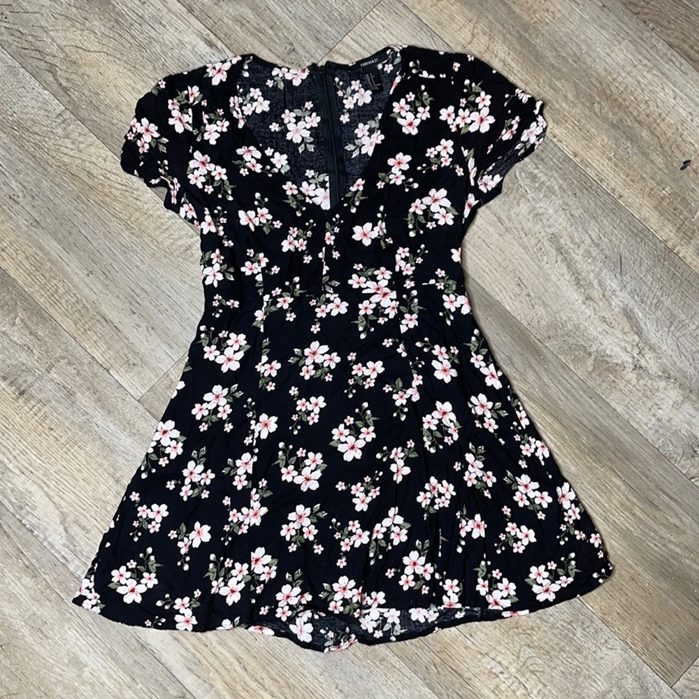 Black casual flower dress
